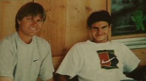 Peter Carter and Roger Federer